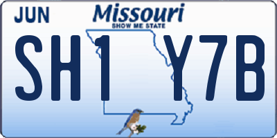 MO license plate SH1Y7B