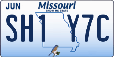 MO license plate SH1Y7C
