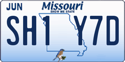 MO license plate SH1Y7D