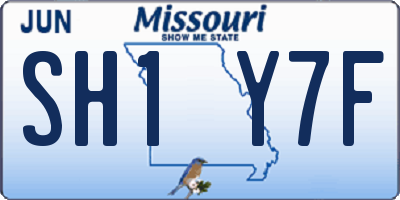 MO license plate SH1Y7F