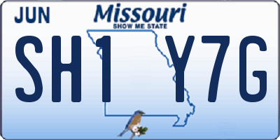 MO license plate SH1Y7G