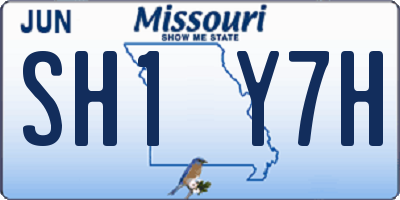 MO license plate SH1Y7H