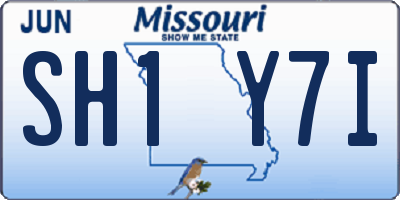 MO license plate SH1Y7I