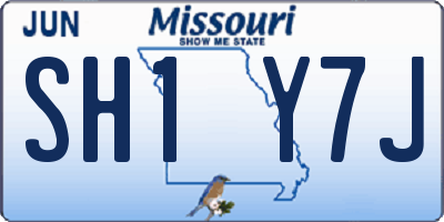 MO license plate SH1Y7J