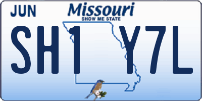 MO license plate SH1Y7L