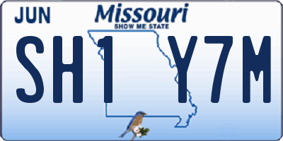 MO license plate SH1Y7M