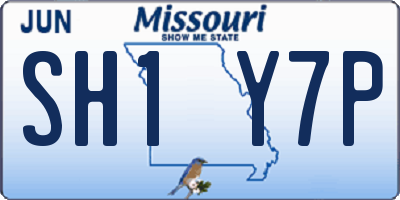 MO license plate SH1Y7P