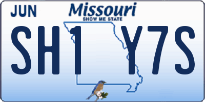 MO license plate SH1Y7S