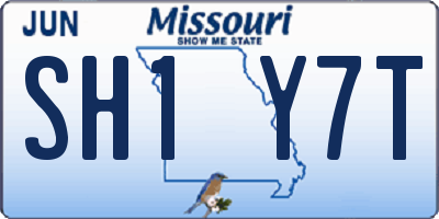 MO license plate SH1Y7T