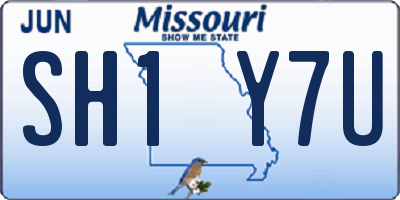MO license plate SH1Y7U