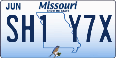 MO license plate SH1Y7X