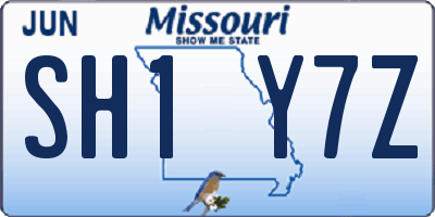 MO license plate SH1Y7Z