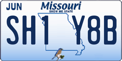 MO license plate SH1Y8B