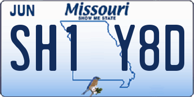MO license plate SH1Y8D