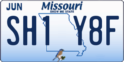 MO license plate SH1Y8F