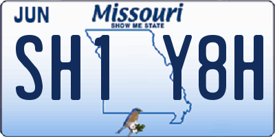 MO license plate SH1Y8H