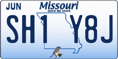 MO license plate SH1Y8J