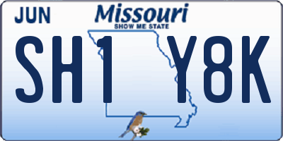 MO license plate SH1Y8K