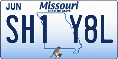 MO license plate SH1Y8L