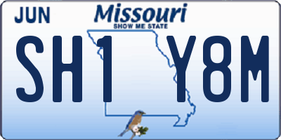 MO license plate SH1Y8M