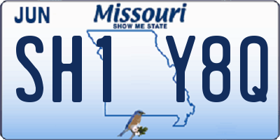 MO license plate SH1Y8Q