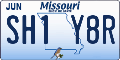 MO license plate SH1Y8R