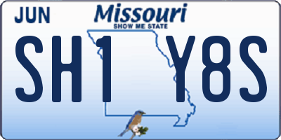 MO license plate SH1Y8S