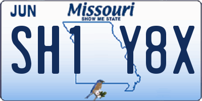 MO license plate SH1Y8X