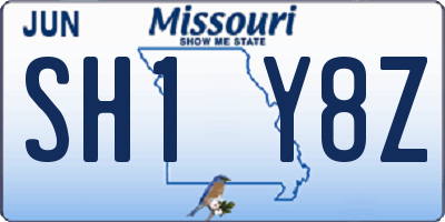 MO license plate SH1Y8Z