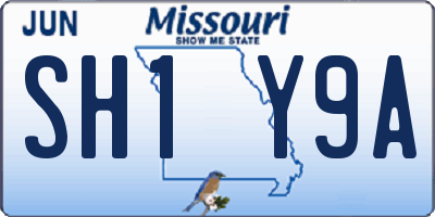 MO license plate SH1Y9A