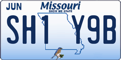 MO license plate SH1Y9B