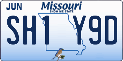 MO license plate SH1Y9D