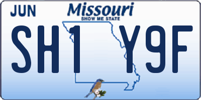 MO license plate SH1Y9F