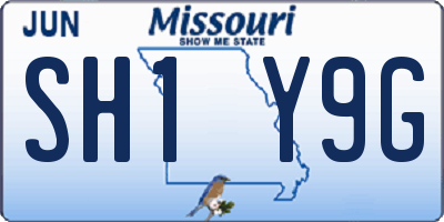 MO license plate SH1Y9G
