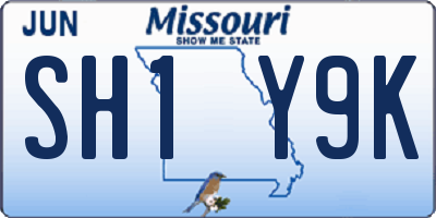 MO license plate SH1Y9K
