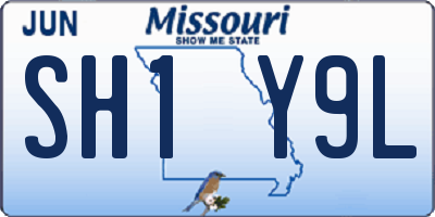 MO license plate SH1Y9L