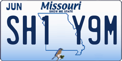 MO license plate SH1Y9M