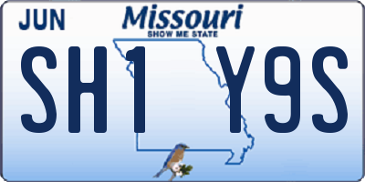 MO license plate SH1Y9S
