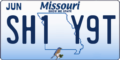 MO license plate SH1Y9T
