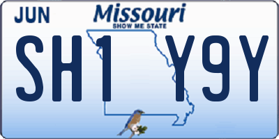 MO license plate SH1Y9Y