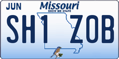 MO license plate SH1Z0B