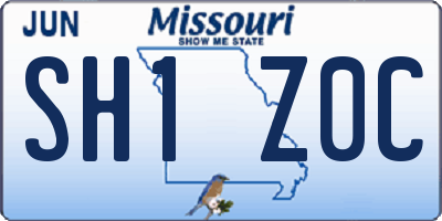 MO license plate SH1Z0C