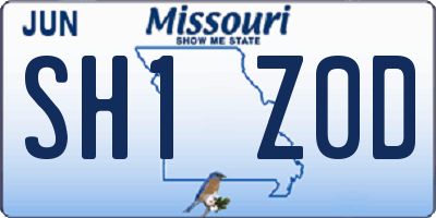 MO license plate SH1Z0D