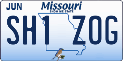 MO license plate SH1Z0G