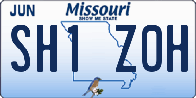 MO license plate SH1Z0H