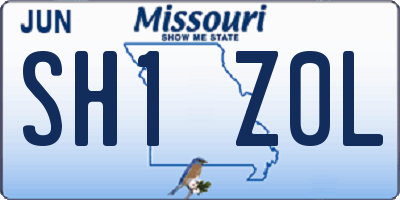 MO license plate SH1Z0L