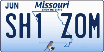 MO license plate SH1Z0M