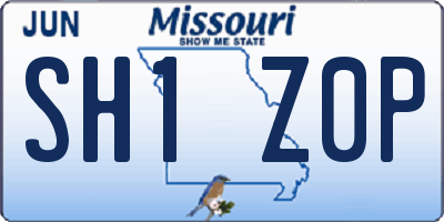 MO license plate SH1Z0P