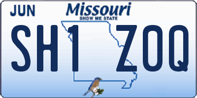 MO license plate SH1Z0Q