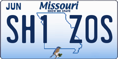MO license plate SH1Z0S